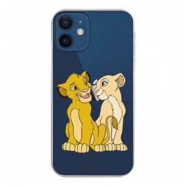 Funda para iPhone 12 Mini Oficial de Disney Simba y Nala Silueta - El Rey León