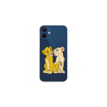 Funda para iPhone 12 Mini Oficial de Disney Simba y Nala Silueta - El Rey León