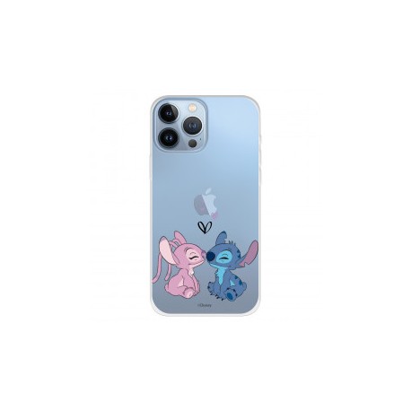 Funda para iPhone 13 Pro Max Oficial de Disney Angel & Stitch Beso - Lilo & Stitch