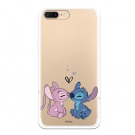 Funda para iPhone 8 Plus Oficial de Disney Angel & Stitch Beso - Lilo & Stitch