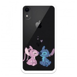 Funda para iPhone XR Oficial de Disney Angel & Stitch Beso - Lilo & Stitch