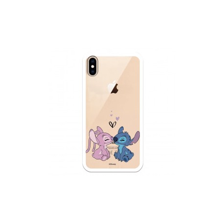 Funda para iPhone XS Max Oficial de Disney Angel & Stitch Beso - Lilo & Stitch